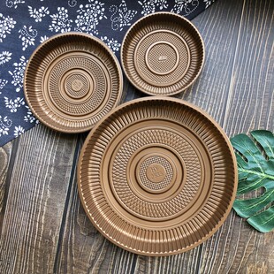 PP Light Coffee Color Tray Big Moon Cake Holder Thickened 1 Jin Pack Tea Color Mid-Autumn Moon Cake Holder Classical Flavor Food Holder