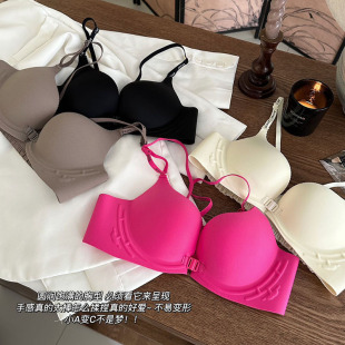 2025 new front buckle simple live explosion seamless pull underwear women gathered small chest beautiful back comfortable bra