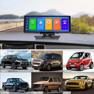 4K HD 10,26-дюймовый беспроводной портативный Carplay видеорегистратор автомобиля PND с двойной записью DVR монитор