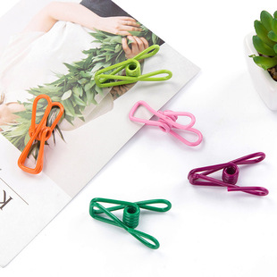 Household clip clothes drying color stainless steel clip clothes small clip holder clothes drying windproof clip hanger book clip