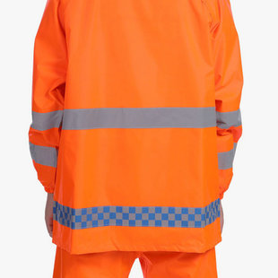 Wholesale fluorescent orange split raincoat rain pants suit motorcycle outdoor riding reflective rain-proof clothing printed LOOG