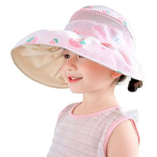 Fruit Mesh Hair Band Shell Cap Children's Travel Sunscreen Cap Summer Thin Girls' Empty Top Cap UV Protection Cap