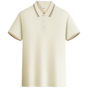 210g32 fine imitation cotton contrast lapel POLO shirt new short sleeve T-shirt summer 210g slim fit men's and women's