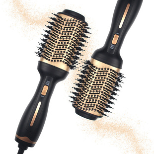 Amazon New Hot Air Comb Hair Dryer Hot Straight Hair Comb Multifunctional Blowing Comb Gold 2 in 1 Explosions