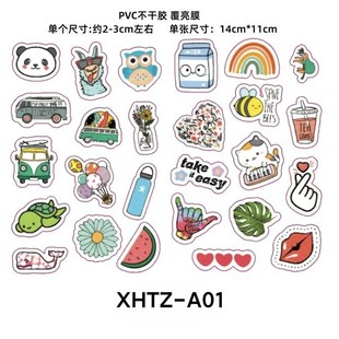 Stickers 208 children's cartoon graffiti decoration sticker notebook refrigerator waterproof PVC stickers cross-border wholesale