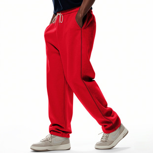 Cross-border American 2025 Men's Spring and Autumn Wear-resistant Heavy Loose Loose Sports Casual Trendy Scimitar Sweatpants in stock