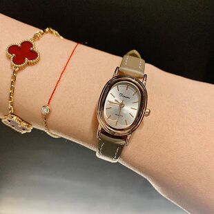 Dinimi Timini Ancora Red Belt Women's Watch Simple Ellipse Women's Watch New Cross-border ancora