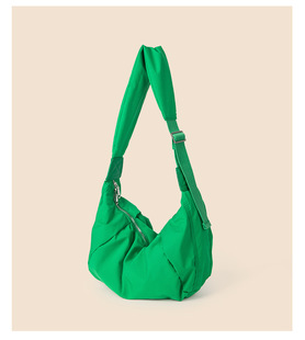 Customized Niche Nylon Cloth Dumpling Bag, Fashionable and Casual Pure Color Shoulder Bag, Versatile Large Capacity Crossbody Bag, Summer