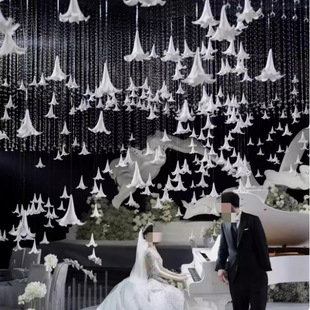 EVA simulation lily head white lily wedding ceiling small red book popular wedding iron cannon lily hanging flowers