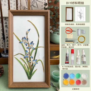 Original Works Intangible Cultural Heritage Handicraft Diy Cloisonne Enamel Material Bag Cloisonne Decorative Painting Ornaments National Style Gift