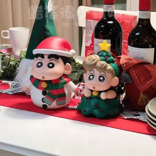 Рождественский Crayon Shinchan ручной работы снеговика Little New Xiaokui милая кукла на столе