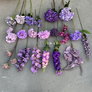 Purple Flower Material Simulation Flower Wedding Flower Arranging Flower Art Soft Decoration Home Placement Shooting Props Rose Hydrangea