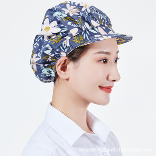 Kitchen cap anti-oil smoke printing anti-falling hair operating room doctor beauty work dust-proof work cap female