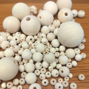 Wholesale Large Hole Wooden Beads 6-50mm Handmade Beads Log Loose Beads Lotus Wood Round Beads DIY Wood Jewelry Accessories