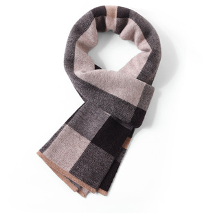 High-end 100% pure wool scarf men and women autumn and winter Korean style versatile short scarf European and American scarf warm