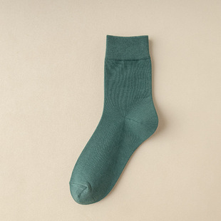Women's Autumn and Winter Mid-Calf Socks, Pure Cotton Solid Color High Socks, Trendy Mid-Calf Socks, Japanese Style Long Socks, Women's Socks Wholesale