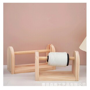 Simple Wooden Wool Spindle Holder Rotatable DIY Braiding Tool Wooden Cylindrical Rotating Bracket Pine Spool Holder