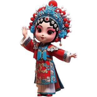 Acrylic 2D Plane New National Fashion Cute Opera Animation Characters Keychain Pendant