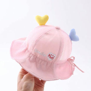 Baby hat spring and autumn thin adjustable newborn toddler Summer fisherman hat baby girl sun protection breathable sun hat