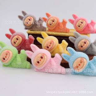 Flocking Side Lying Yoga Cloth Cloth Blind Box Trendy Play Resin Doll Cute Grain Delicate Blind Bag Ornaments Pendant Accessories