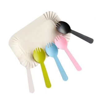 Cake tableware paper plate set plate fork disposable plate knife fork plate baking plate fork plate combination