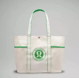 Cross-Border Lululemon Lulu 20L Large-Capacity Canvas Tote Bag Armpit Bag Versatile Men and Women Lulu Multi-Flap Pocket Pants
