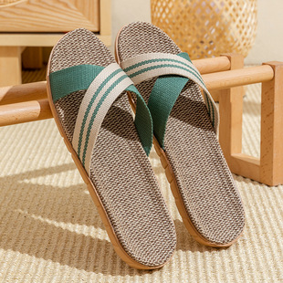 Spring and Autumn Linen Slippers Women's Four Seasons Indoor Home Slippers Non-slip Non-smelly Feet Summer Couple Men's Wholesale