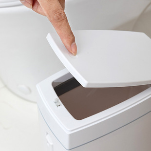 Garbage Trash with Brush Household Ultra-thin Corner Toilet Toilet with Toilet Brush Plastic Storage Bucket with Cover