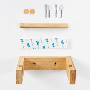 Solid wood toilet paper roll holder wall-mounted wooden tissue holder kitchen paper hanging rack solid wood wall-mounted tissue holder