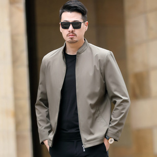 Dad autumn coat middle-aged lapel spring and autumn thin top 40-year-old 50 middle-aged and elderly business casual jacket men's clothing