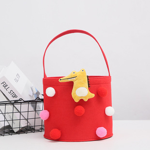 Internet Celebrity Same Style Cartoon Felt Bag Accompanying Gift Bag Baby Full Moon Hundred Day Banquet Gift Bag Large Capacity Shopping Bag