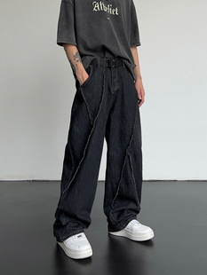 Autumn New Style Distinctive Hip-hop Straight Leg Jeans Men's and Women's Fashionable Loose Casual Wide Leg Men's Jeans