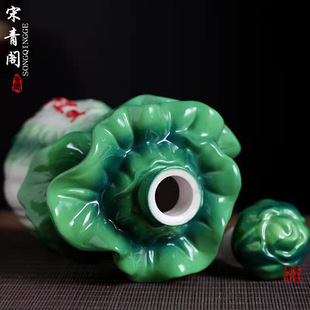 Creative Enamel 0.5kg Wealth Craft Ceramic Wine Bottle Household Sealed Empty Porcelain Bottles 0.5kg Cabbage Wine Storage Jar