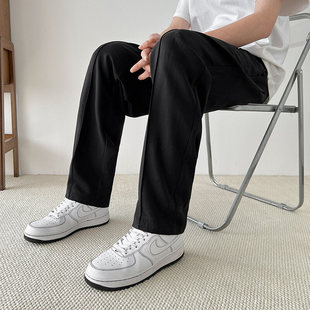 2025 Men's New Midline Dressing Machete Pants High-grade Ice Silk Linen Loose Straight Casual Pants