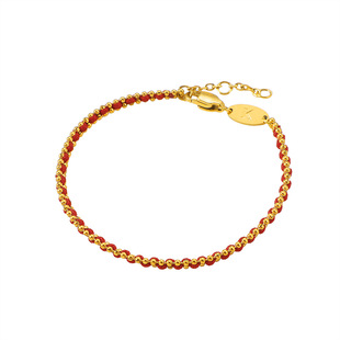 Benmingnian Titanium Steel Round Bead Golden Woven Red Rope Bracelet Girl's New Chinese Style Bracelet Light Luxury Exquisite Red Rope Bracelet