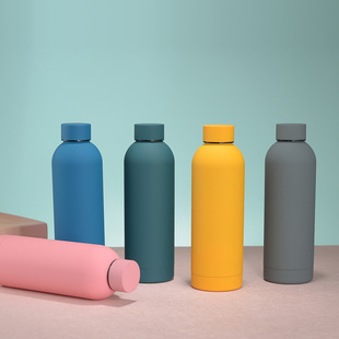 Rubber Paint American Small Mouth Bottle Cross-border 304 Stainless Steel Double-layer Vacuum Thermos Outdoor Portable Sports Water Cup