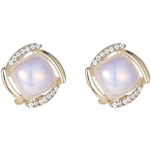 S925 silver needle mermaid Ji earrings high sense temperament flash diamond geometric earrings simple niche design earrings wholesale