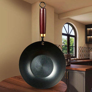 Zhangqiu small size Iron Pot Milk Pot Uncoated Pan Non-stick Pan for Baby One Person Food Baby Food Supplementary Wok