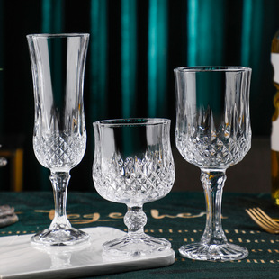 Vintage Embossed Sword Pattern Champagne Glass Creative Small Juice Glass Goblet Household Thickened Red Wine Glass Wine Set