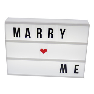 LED letter card light box DIY luminous black and white color A4 English card ornaments ins home decoration lamp