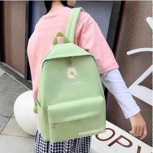 Foreign trade wholesale backpack women's 2024 new daisy canvas schoolbag Korean campus student class backpack