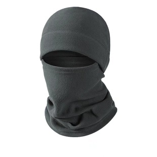 Outdoor riding equipment autumn and winter polar fleece warm 2-piece set fleece hat drawstring scarf windproof mask headgear