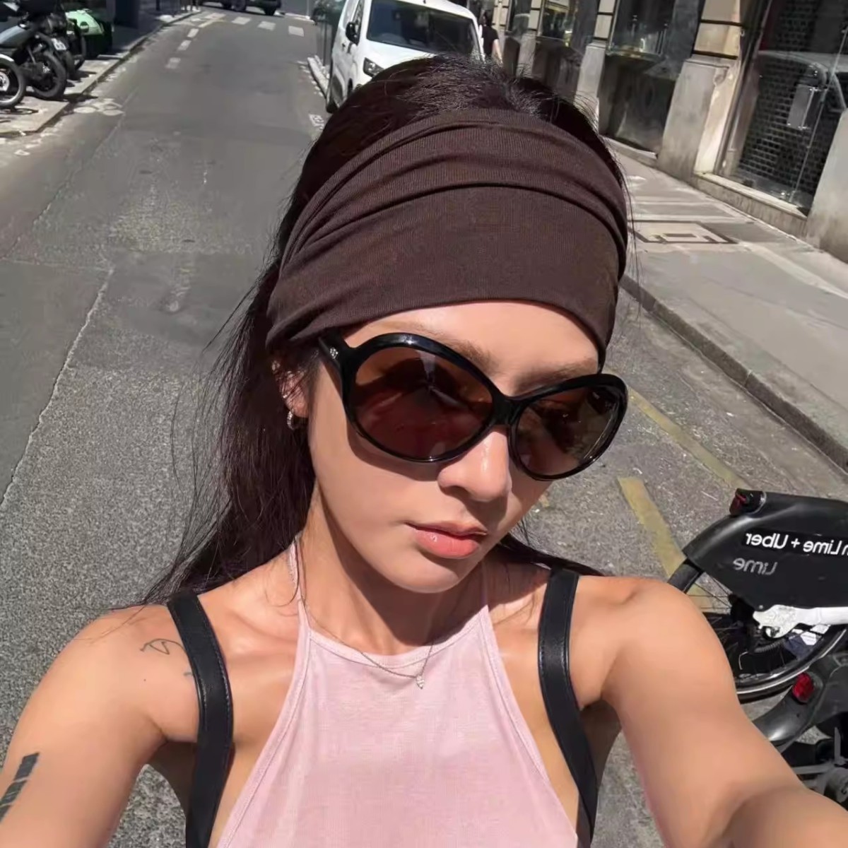 Trendy Oversized Sunglasses for Women, Face-Covering Aviator Style, Vintage Tea-Colored Sunglasses, Anti-Uv Sun Protection, Street Style
