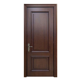 Solid Wooden Door Pure Log Walnut Bedroom Room Door Baking Paint Household New Chinese Style Indoor Silent Wooden Door Customization