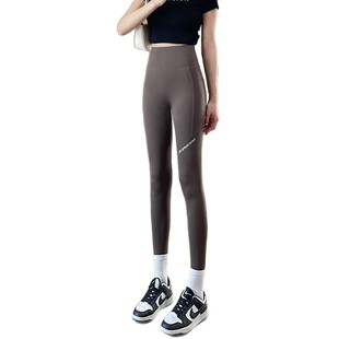 2025 Spring and Summer New Shark Pants Pocket Barbie Pants Women's Outer Wear Slimming Tight High Waist Hip Yoga Leggings