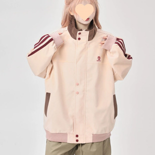 American Style Vintage Distinctive Loose Stitching Baseball Suit Jacket for Men and Women Spring and Autumn New Style Embroidered Collar Jacket Trendy Top