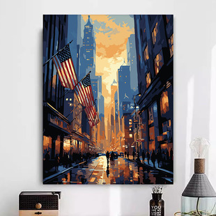 Diy digital oil painting home living room decorative painting AliExpress Amazon cross-border frameless one generation