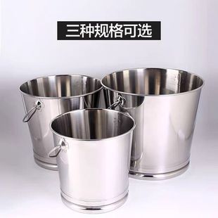 Thickened Stainless Steel Oblique Bucket with Feet and Lid Bucket School Kindergarten Tapered Portable Bucket Folding Bucket