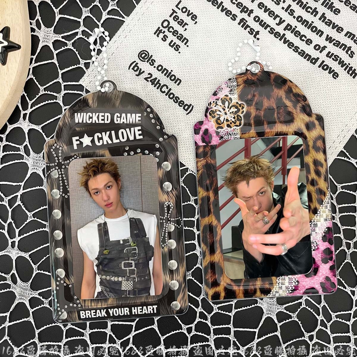 Original Cortis Martin Leopard Print Pvc Card Holder Fan Card Campus Card Idol Storage Small Card Display Pendant