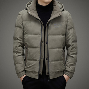 2024 winter clothing young and middle-aged men's down jacket fashion casual hooded short coat bread clothing warm jacket